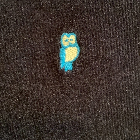 Talbots Navy Simply Flattering Pin Whale Corduroy Pants Blue White Owls 8P - Picture 1 of 7